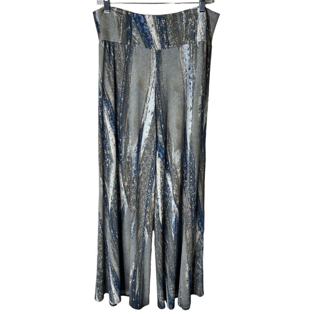 Clara Sun Woo Python Wide Leg Flare Pull On Palazzo Pants Boho Womens XL
